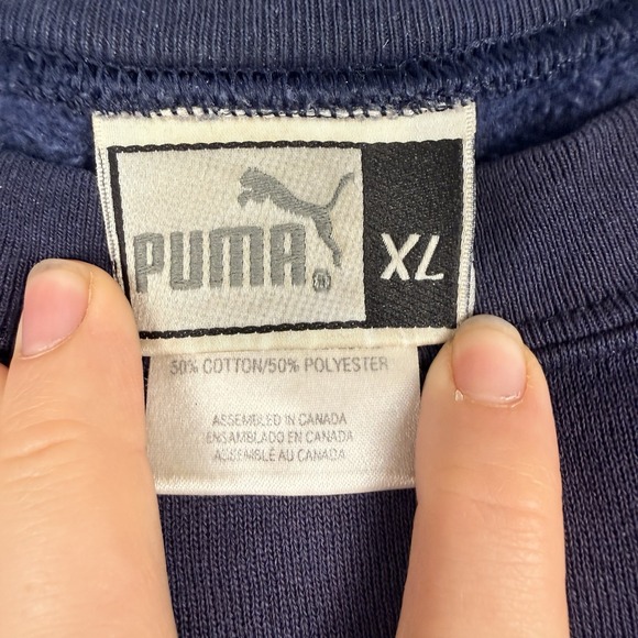 Puma Sweatshirt Mens XL Blue Vintage 90s Embroidered Logo Crewneck Grunge‎ - Picture 2 of 8